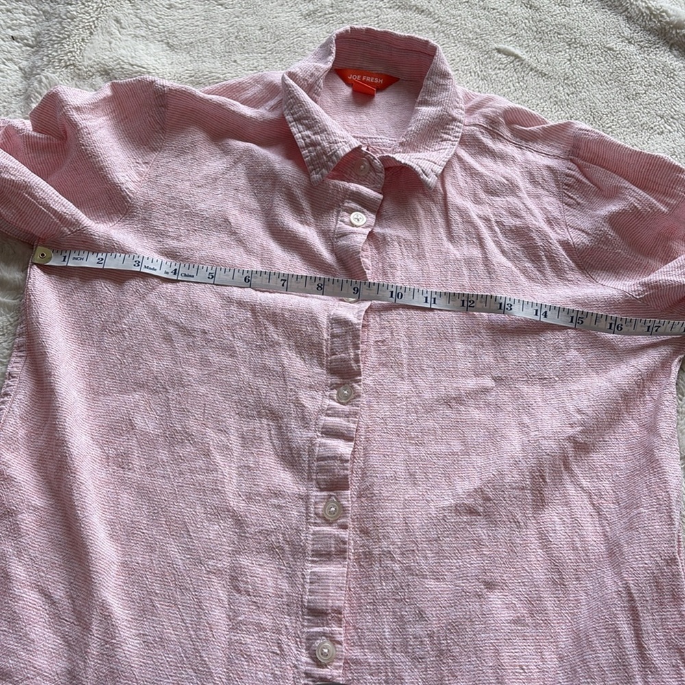 Joe Fresh Pink and White Striped Shirt Size Small - Picture 5 of 7